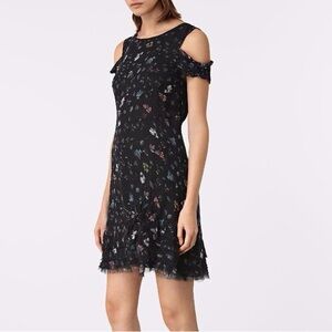 All Saints Brendi Floral Mini Dress Cold Shoulder US size 6